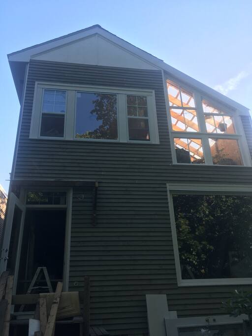 Back bedroom on left with sunroom on the right. Kitchen is attached to sunroom