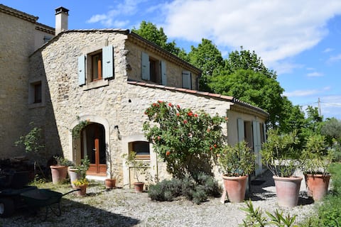 Typical Drôme stone house with swimming pool