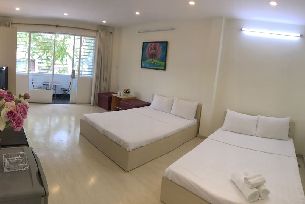 Two-bed room with two balconies