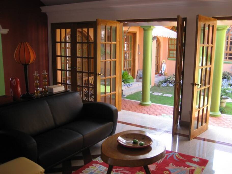 French doors to garden