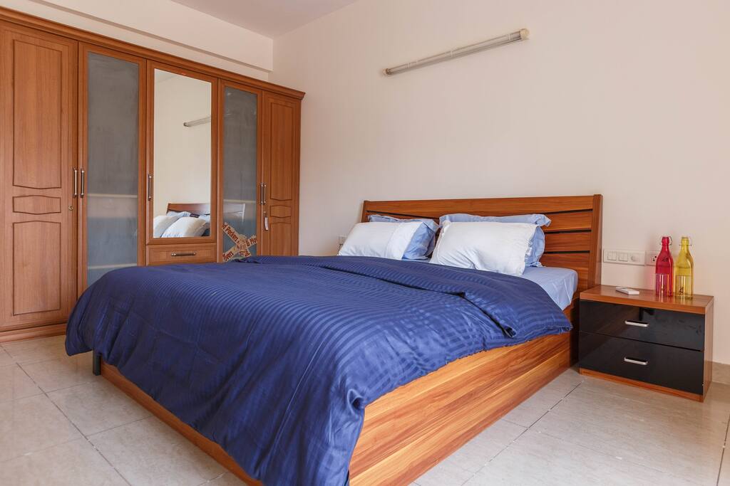 Plush King Size Bed with feather down duvet
