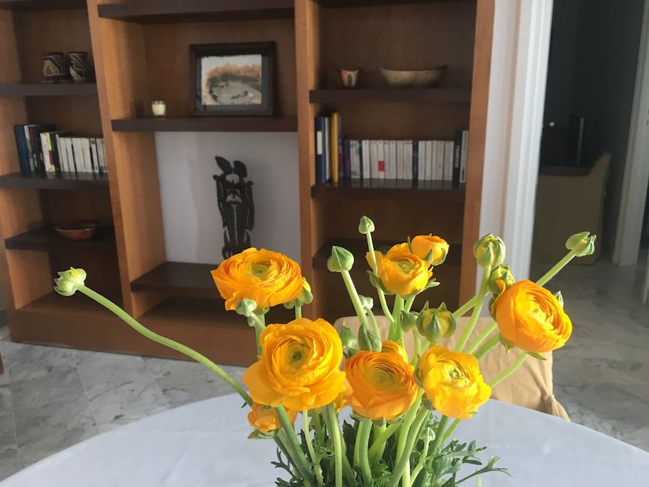 You will be welcomed with fresh flowers