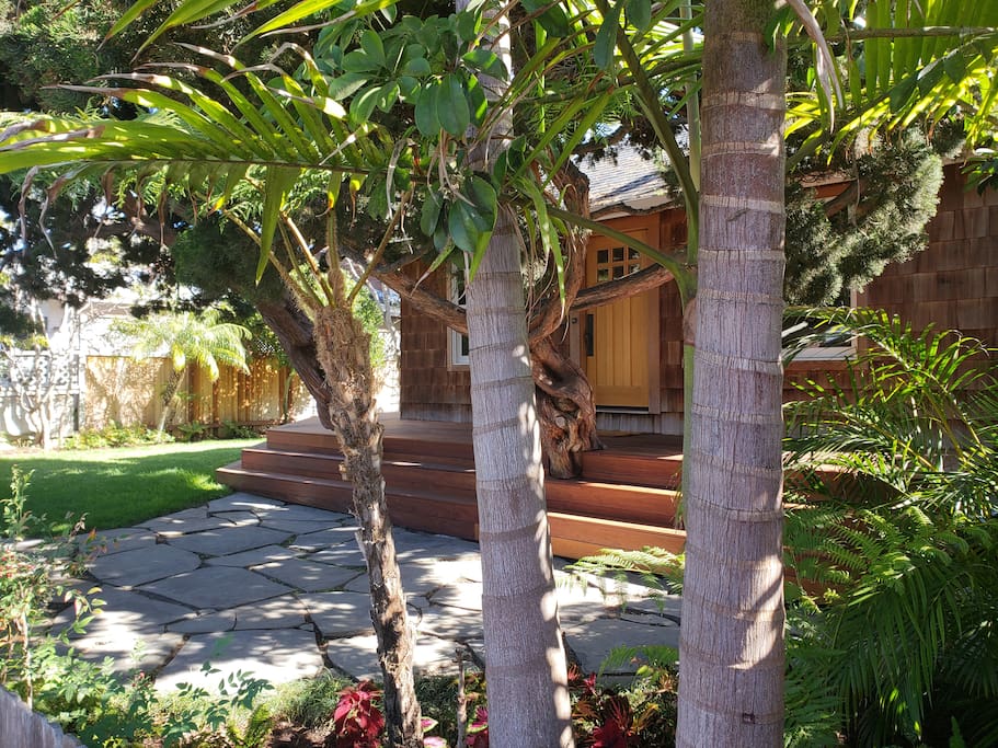 Lush landscaping and plenty of shade to escape from the hot summer sun.