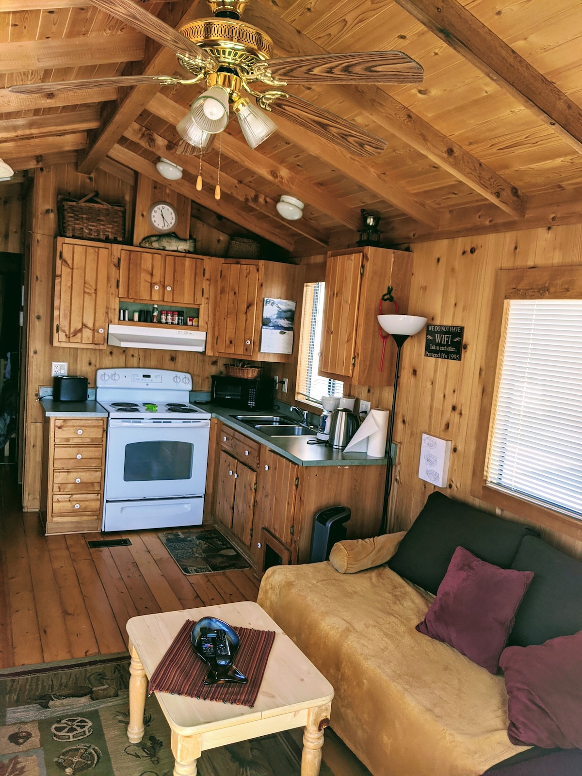 带全尺寸炉灶和冰箱的厨房