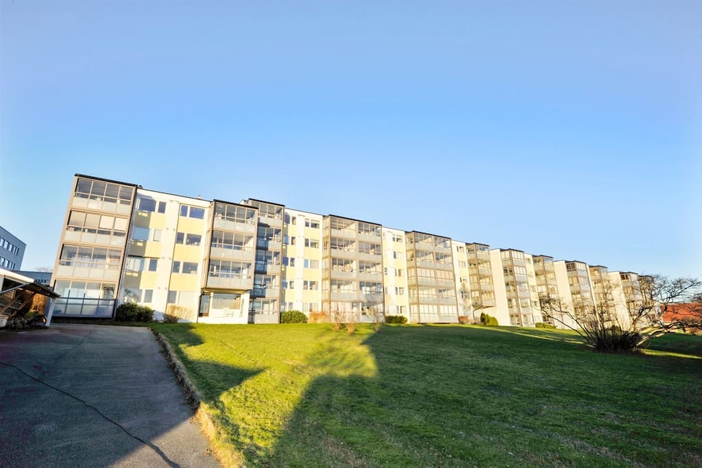 Apartment view from front side of the building