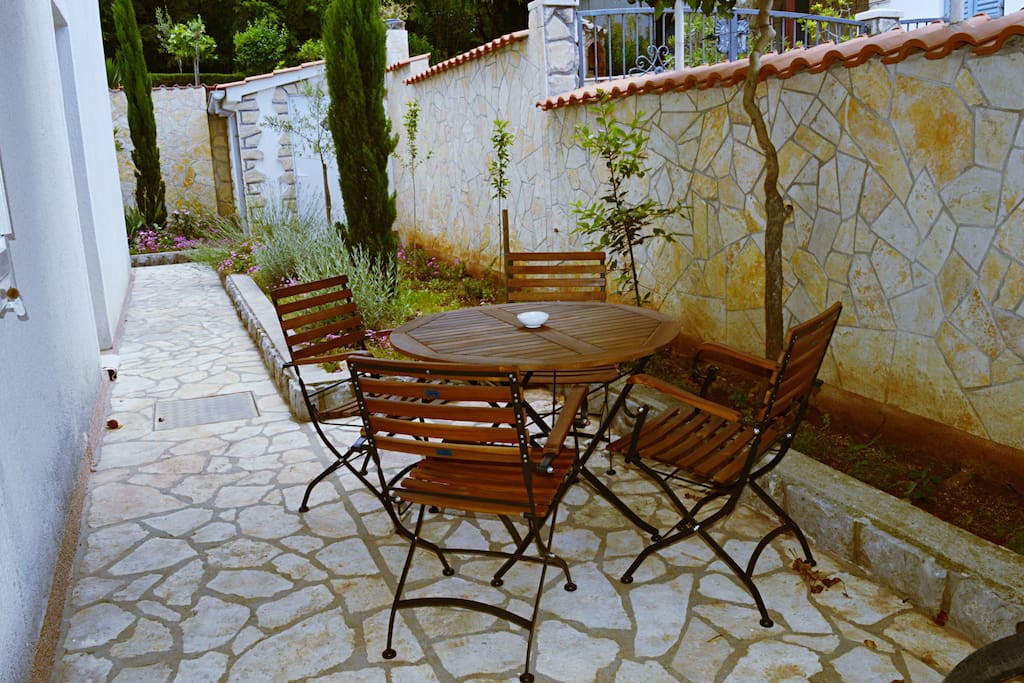 Table outside of the house