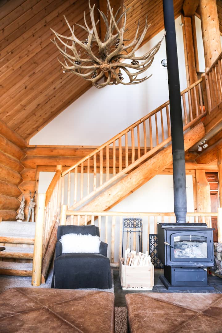 תנור עצים בתפוקה גבוהה.  בבית יש גם חימום אוויר מאולץ של תנור פרופן.