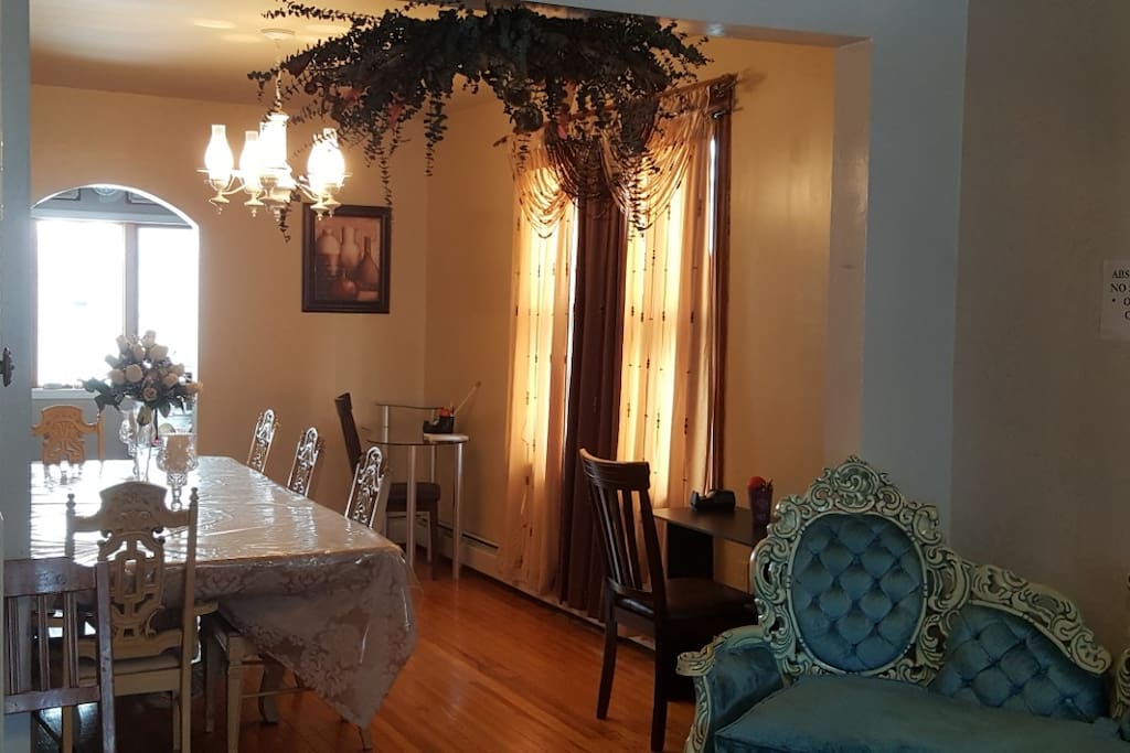 Sideview of Dining & Living Rooms