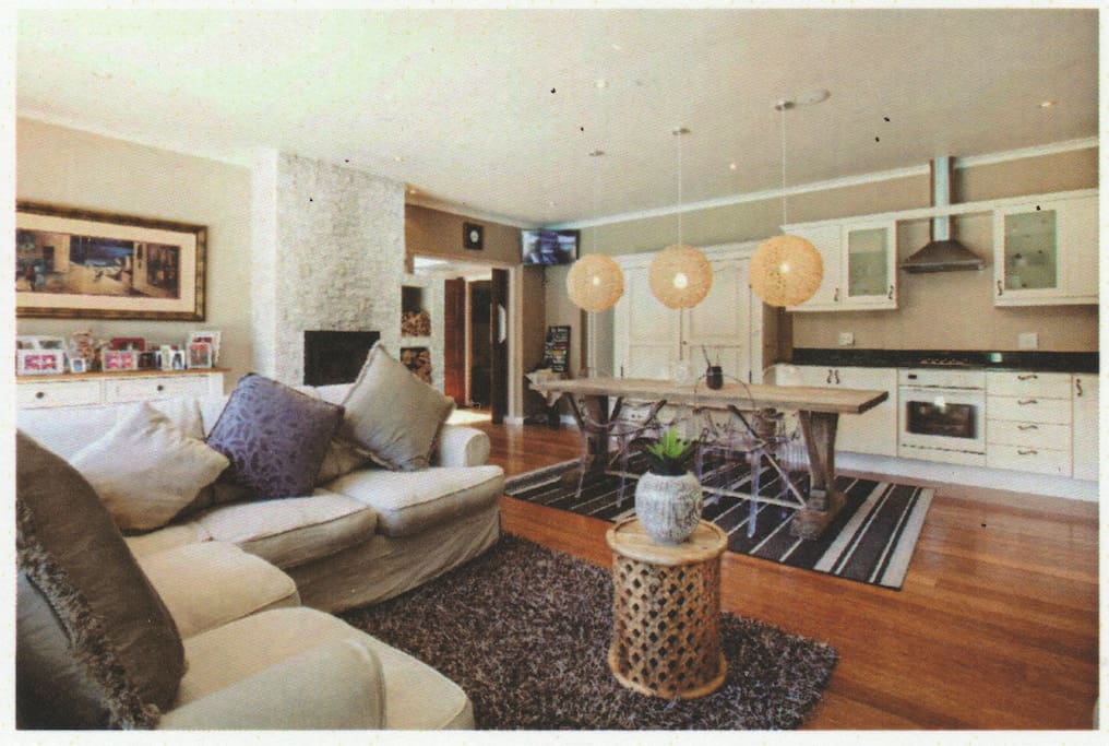 Immaculate open-plan living and dining area
