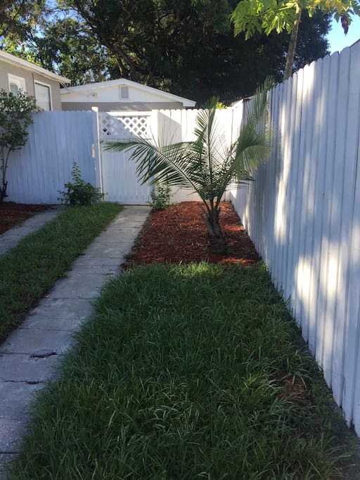 Designated Parking and Privacy Gate.
