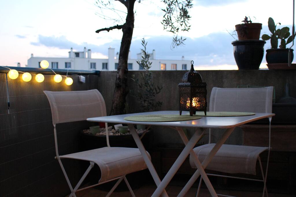 Petit espace extérieur pour manger