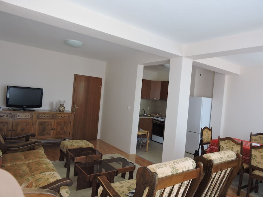 Spacious living room - open floor plan with the kitchen and the dining room!