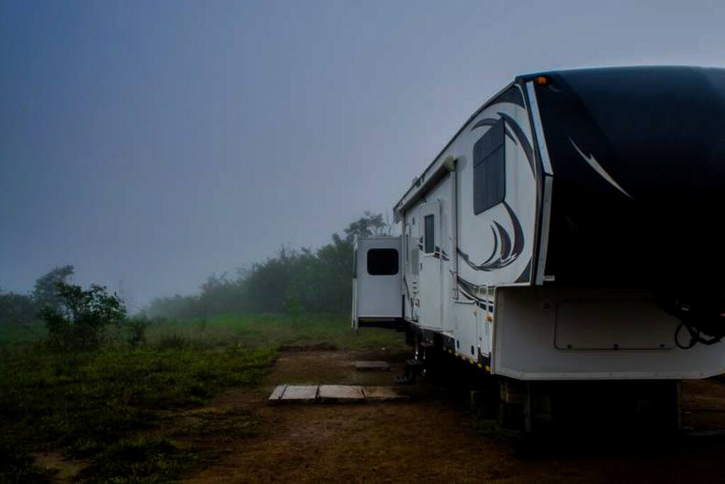 The luxurious caravan view from outside