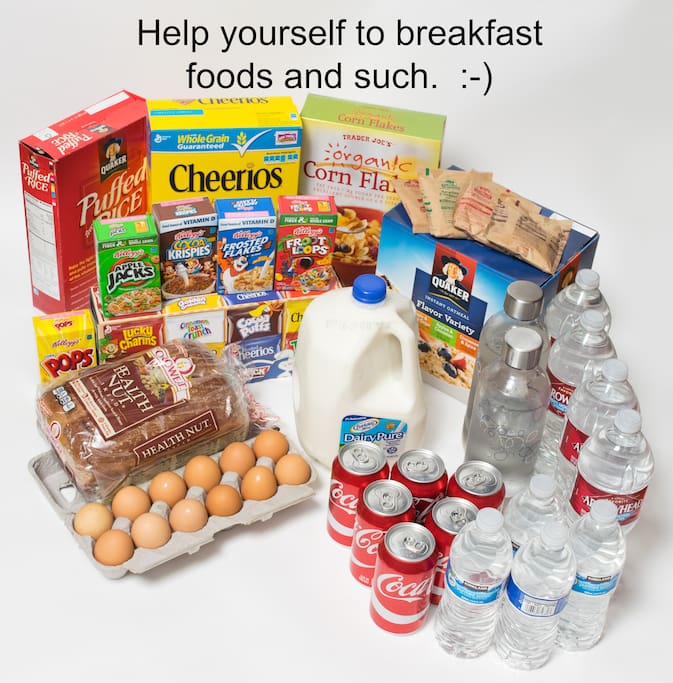 Enjoy breakfast foods and drinks.