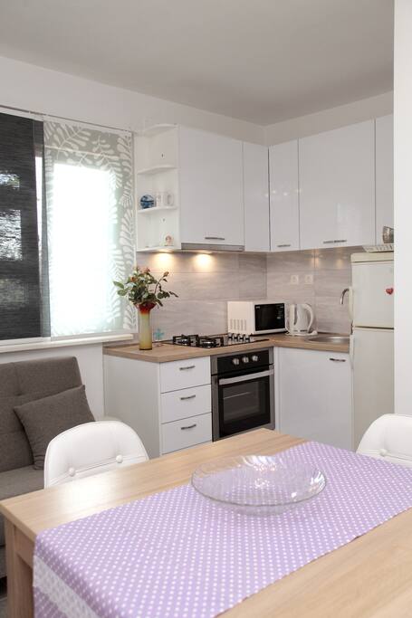 Dining room and kitchen