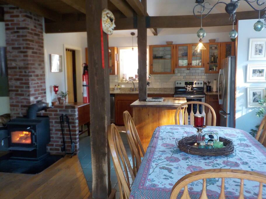 Open concept Kitchen/Dining/Livingroom that opens onto large deck