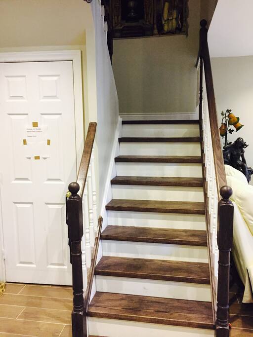 Stairway going up to private Locked Room