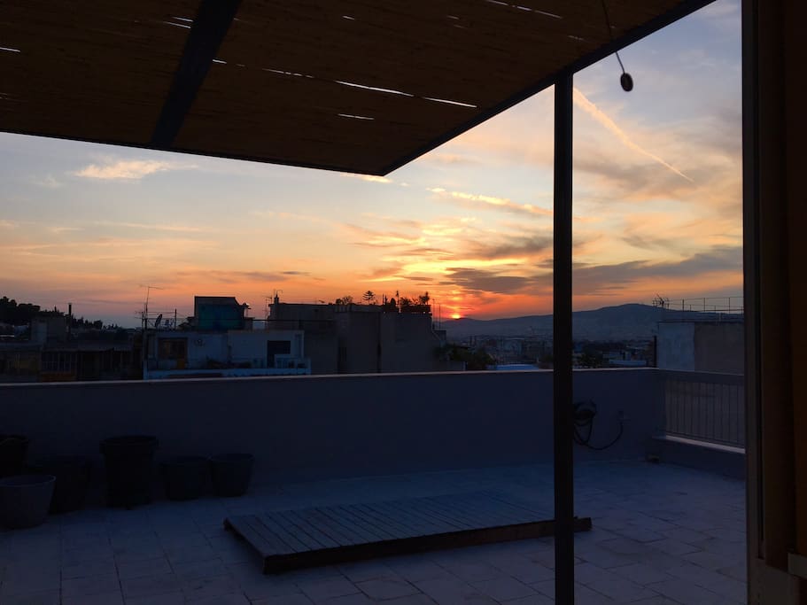 Terrace sunset view