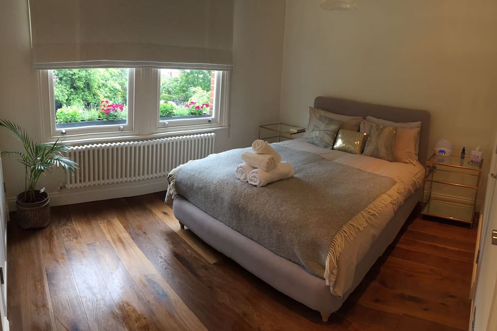 Large double bedroom built in wardrobe, full length mirror, TV, hairdryer and straighteners, Lumi alarm clock and heated blanket