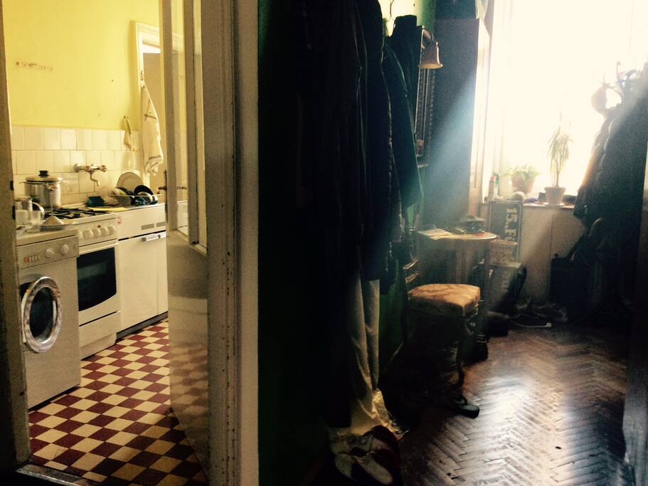 Kitchen and hall