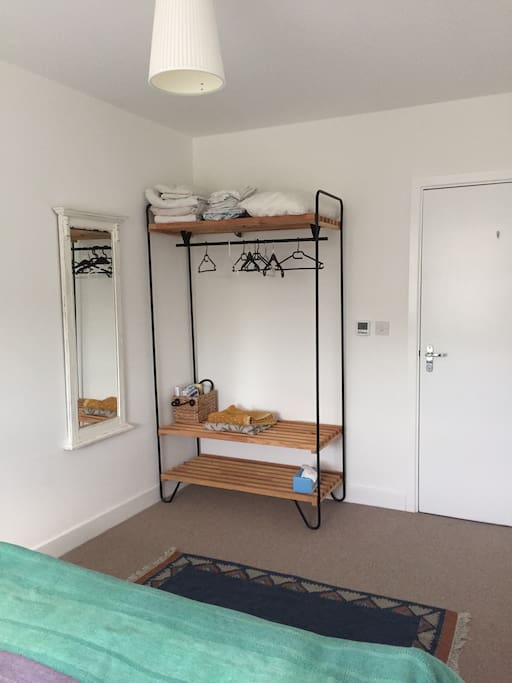 Space to hang your clothes and make yourself at home