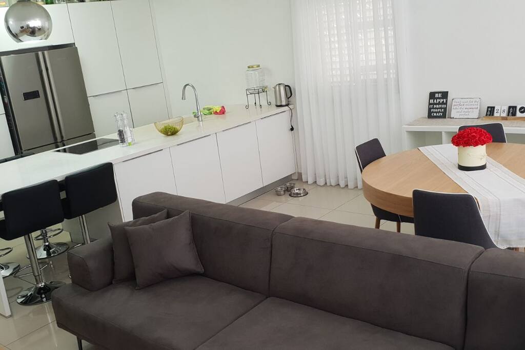 Common living room and kitchen space
