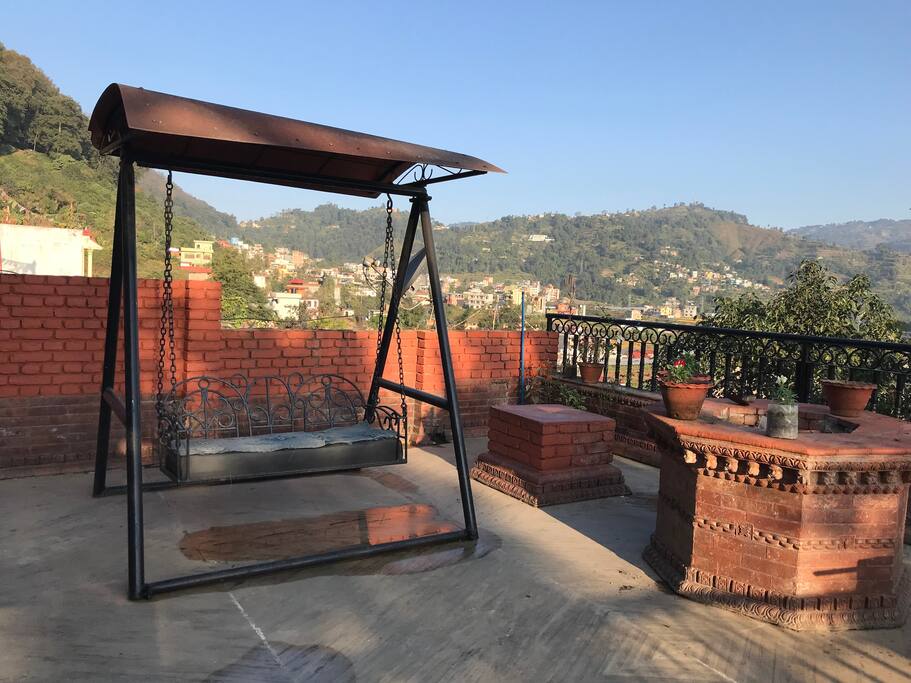 Roof Terrace with fire place