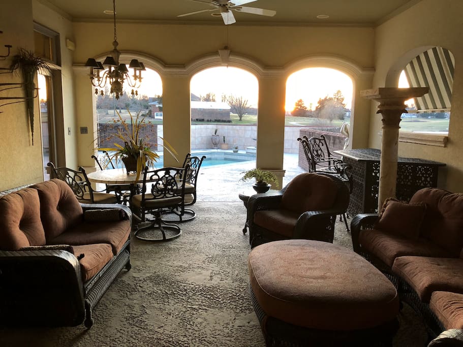 Enjoy a true Mediterranean Lanai while enjoying your day at the pool.