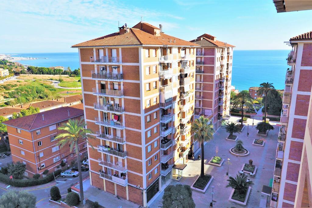 view from the balcony to the sea and the environment.