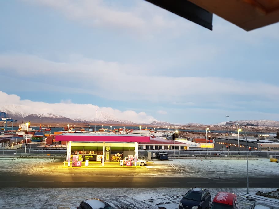 small foodstore and gasstation across the street
