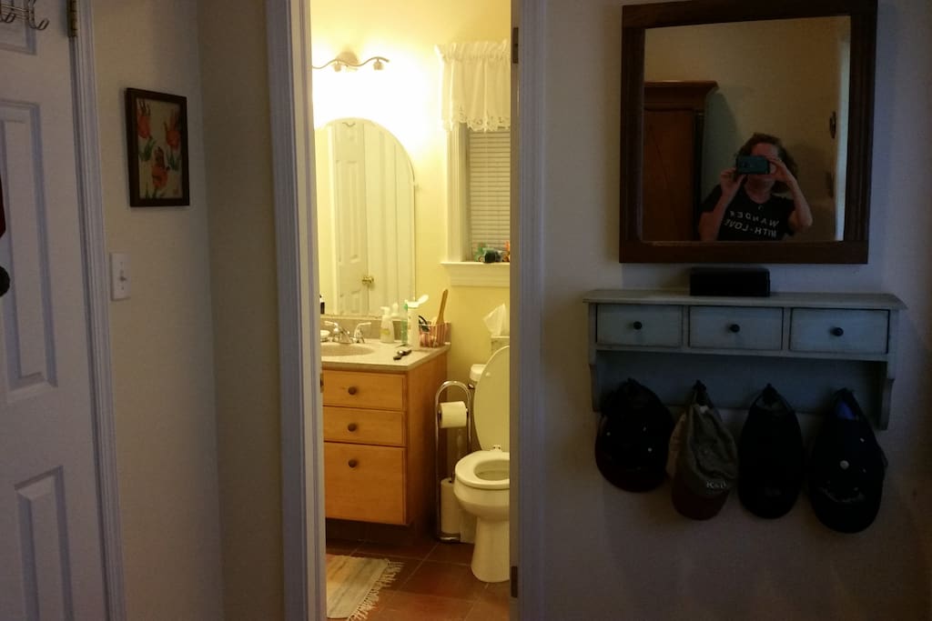 Bathroom as viewed from foyer.