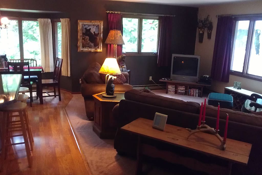 Warm and welcoming family room.