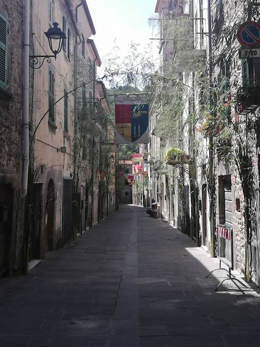 A view of the Borgo of Gr@gnola during the 3D@ys in the past forecasted during the first week of August