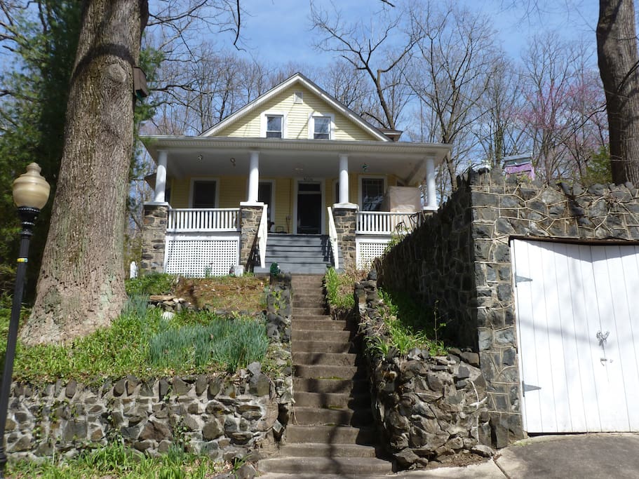 The Yellow House was built in the Craftsman style in 1915 with rock from quarry right across the street