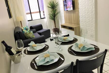 PAGUE POUCO, APTO COM CONFORTO A 100 MTS DA PRAIA.