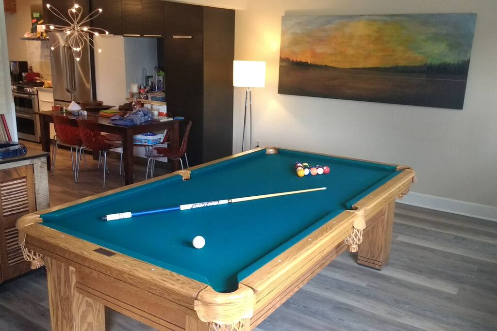 This is the first room in our home when you enter the house. It has replaced the brown couches - way more fun than sitting around!