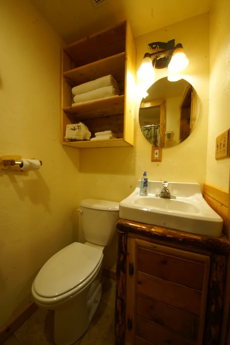 The adjoining bathroom. Please see other pictures of the place; it's really cool!
