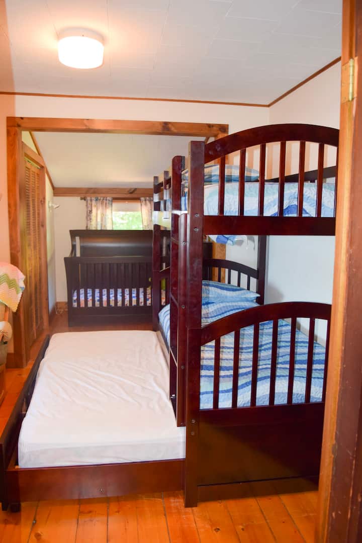 Bedroom # 2- Bunk bed with trundle bed.  Crib