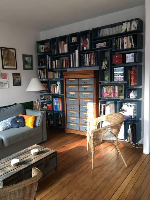 Library in the living room