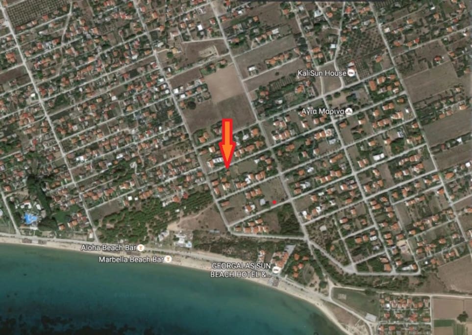 the map, the house, the beach, the bars
