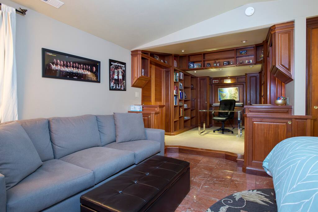 Couch and private relaxation space.
