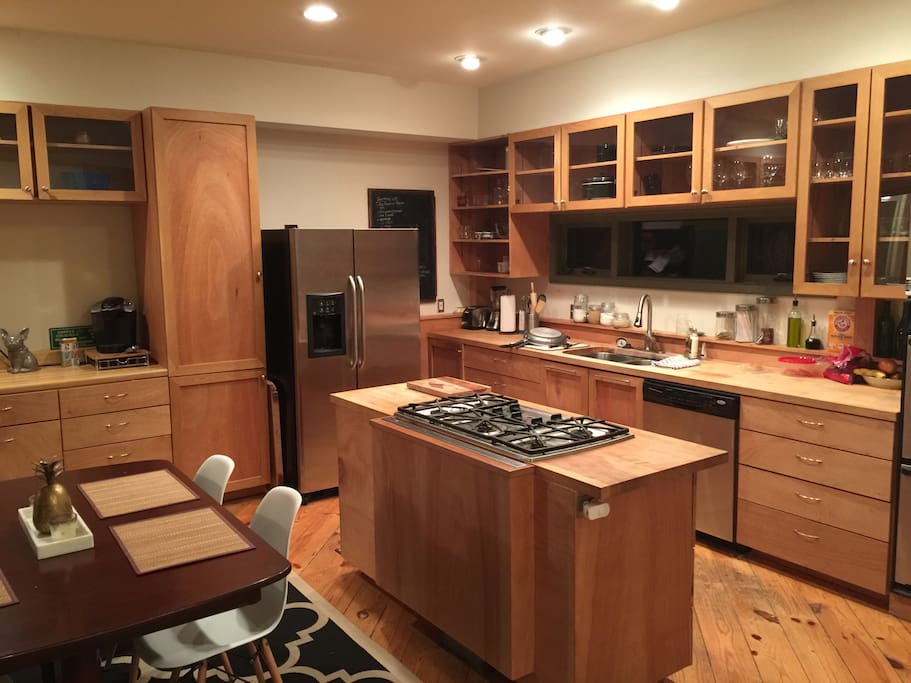 Huge open kitchen. All stainless appliances