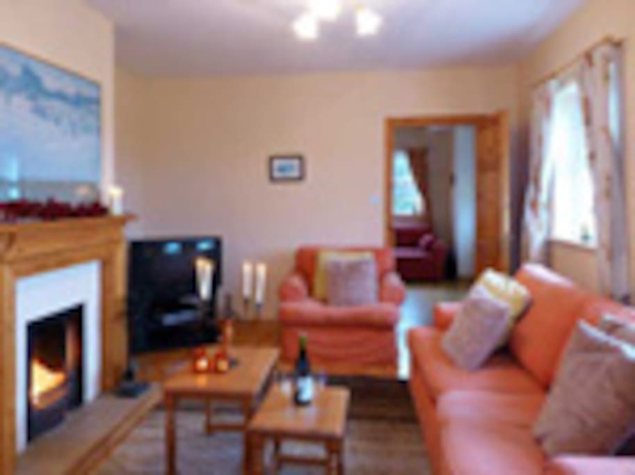 Cosy front room with turf fire