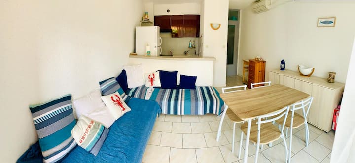 T2 Rez-de-jardin -5pers.- Plage 50m Et Centre 100m - Narbonne