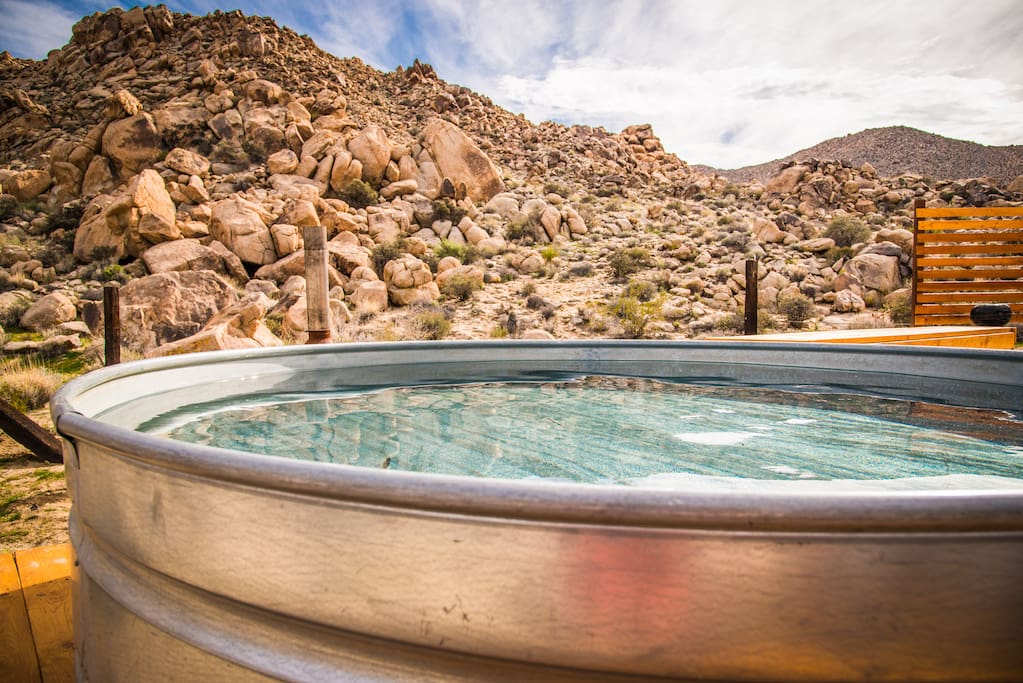 The Stock Tank Pool is 8 feet in diameter and 2 feet deep. Its intend for cooling off during the hot weather and it is a very welcome thing to soak in this big cold water tank after a hot days hike. Important note- The pool is emptied from Thanksgiving till April 1st, as it is too cold during these months to use.
