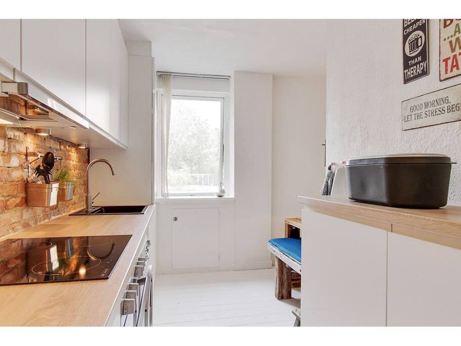 The window offers view to the garden that is owned by the apartment complex and was extensively renovated a few years ago.