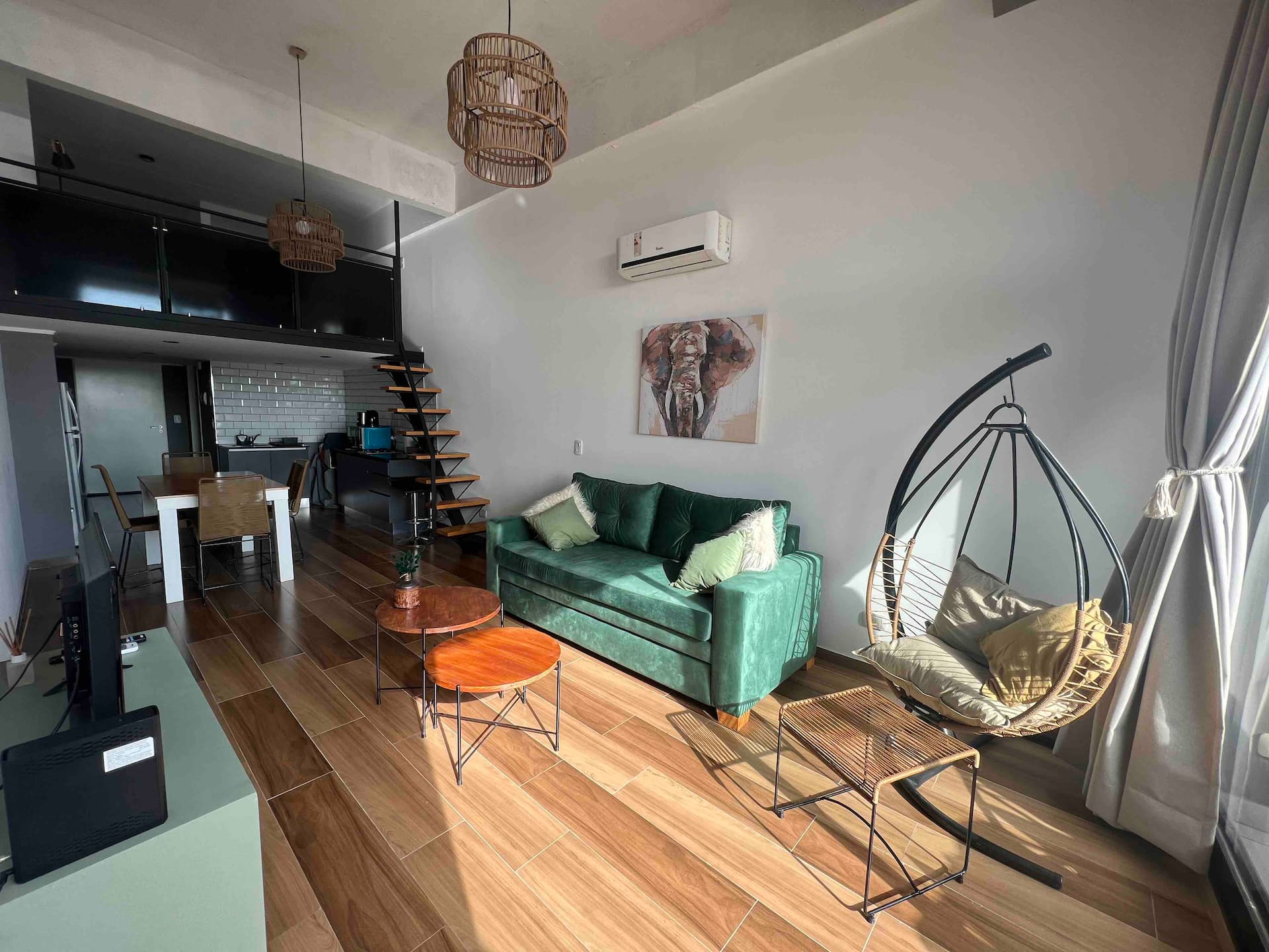 Modern apartment with a pool and security