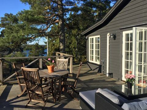 A house on top of a hill in Stockholm Archipelago