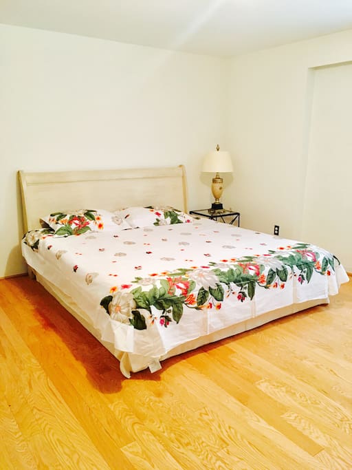 king-size bed and luxury bed linen