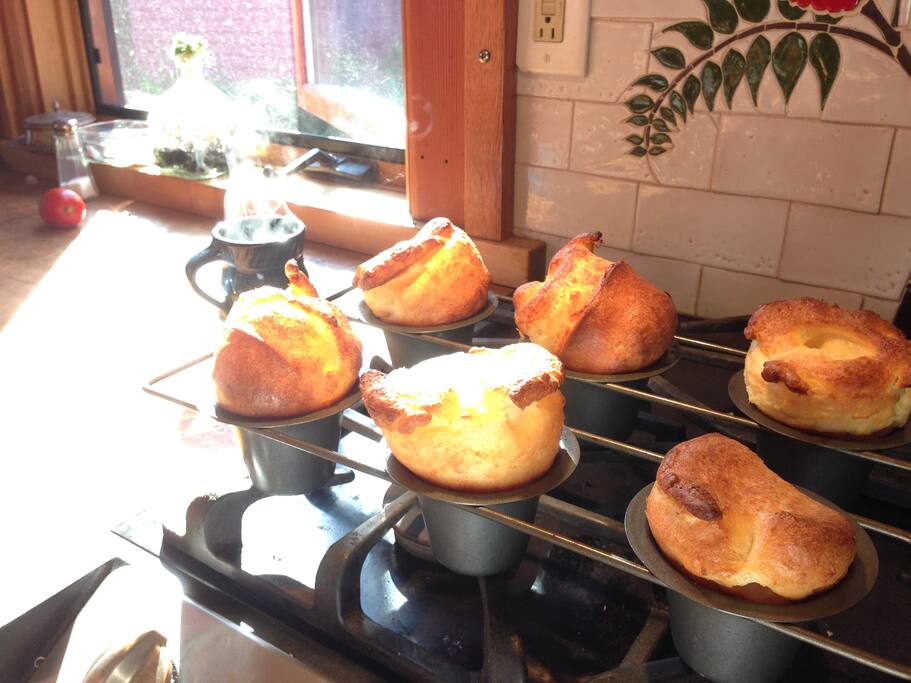 Your host loves to cook popovers and muffins.
